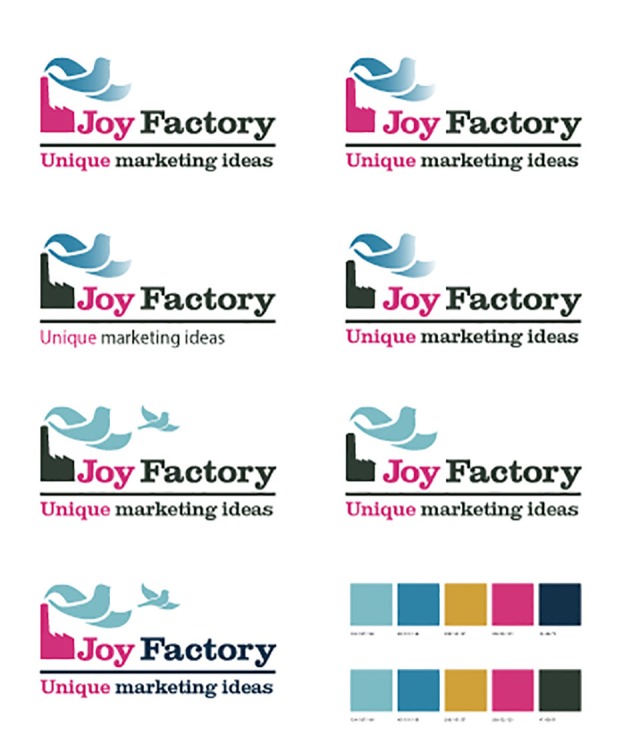 First ideas for the Joy Factory logo in 2013.