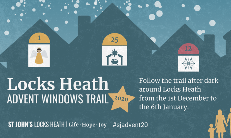 Marketing Campaign for Locks Heath Advent Windows Trail, 2020.