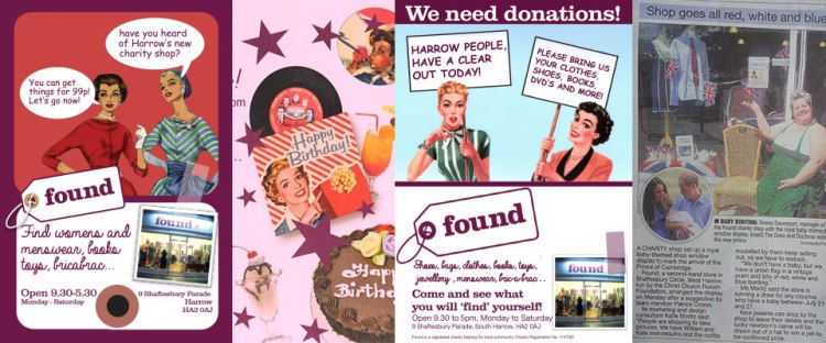 Brand Identity for 'Found' Charity Shop, Harrow.